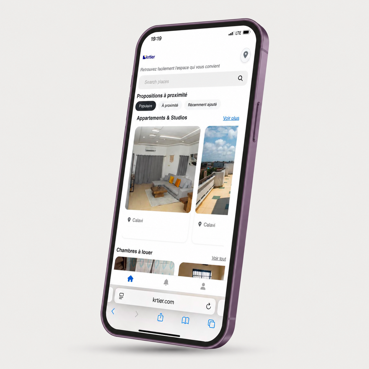 Aperçu de l'application Krtier